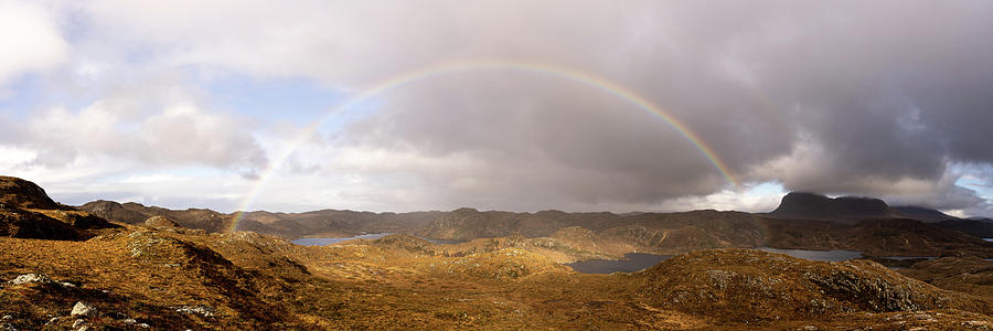 Loch Sionascaig Rainbow highlands scotland Photograph by Sonny Ryse