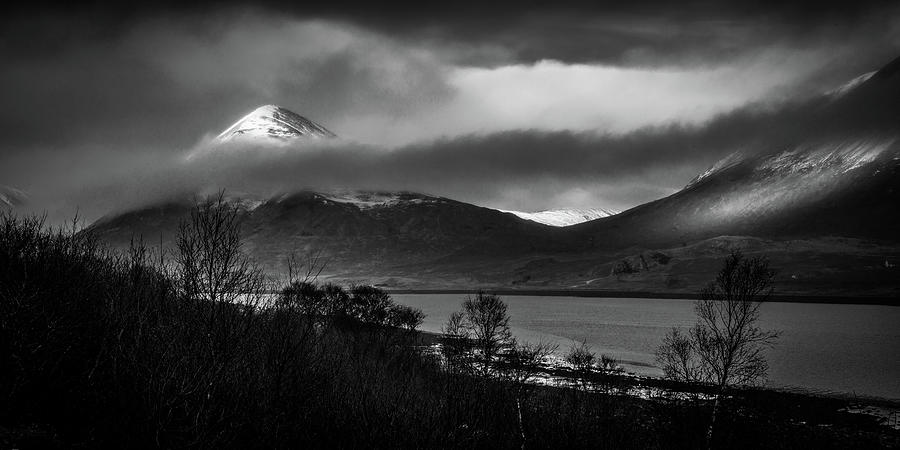 Black And White Photograph - Loch Slapin and Beinn na Cro, Isle of Skye by Peter OReilly