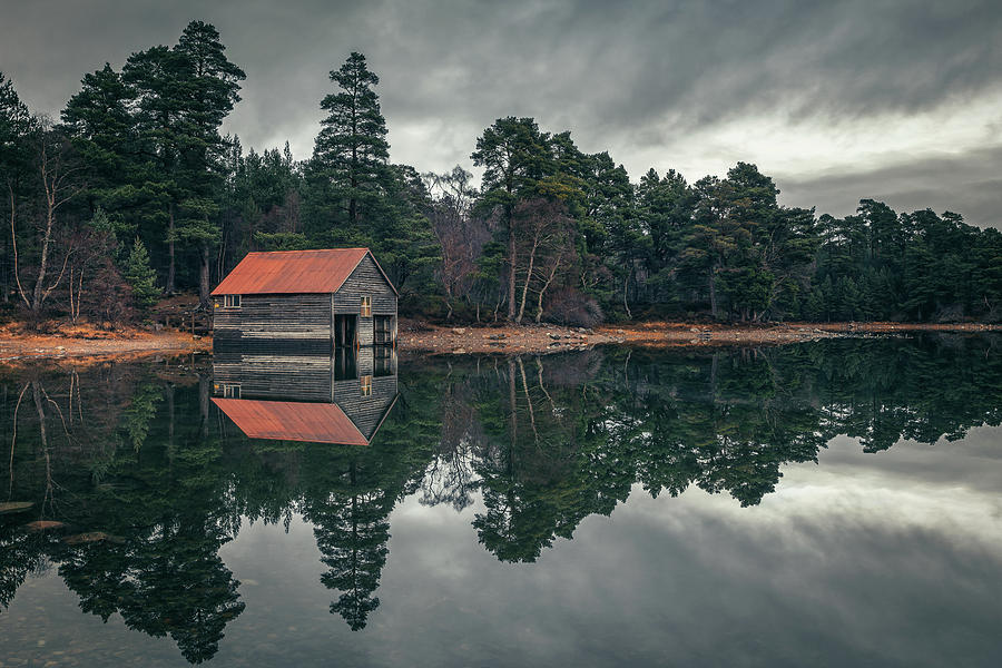 Tree Photograph - Loch Vaa Boathouse by Raymond Carruthers