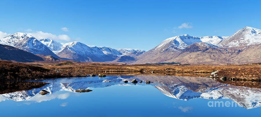 Lochan Na H-Achlaise reflections, Rannoch moor, Argyll and Bute, Scotland Photograph by Neale And Judith Clark