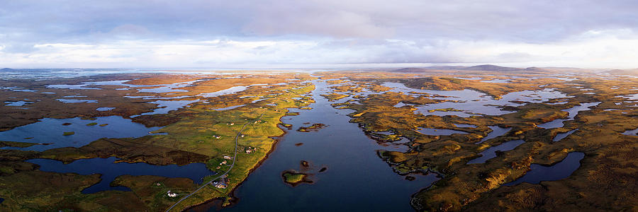 Locheport Aerial Isle of North Uist Loch Outer Hebrides Scotland 2 Photograph by Sonny Ryse