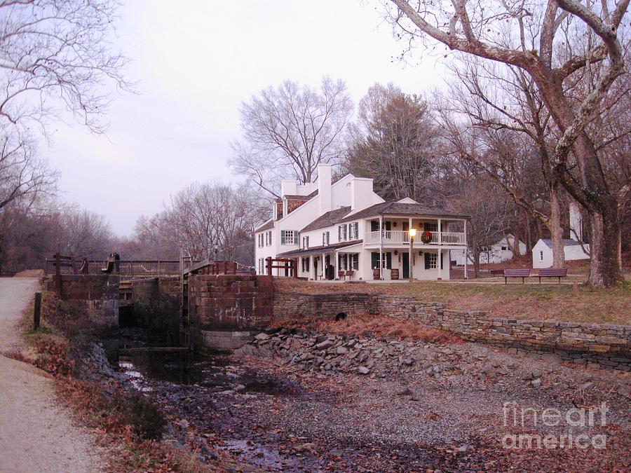Winter Photograph - Great Falls Tavern of the Chesapeake and Ohio Canal National Historic Park  by Catherine Ludwig Donleycott