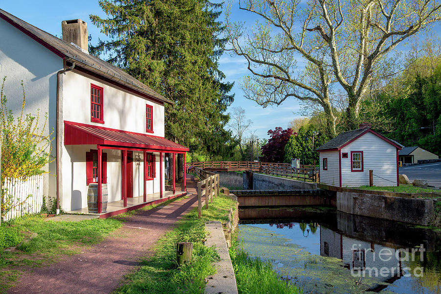 Lock tender House and Canal Locks on the Delaware Canal Photograph by George Oze
