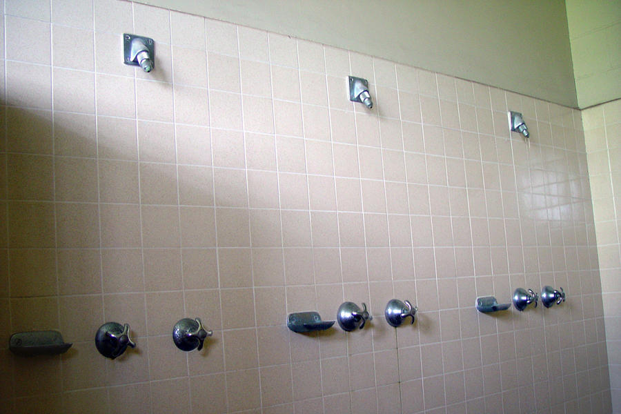 Locker room Showers Photograph by Thinkstock Images