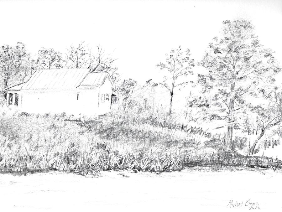 Cottage Drawing - Locklies Creek by Michael Grose