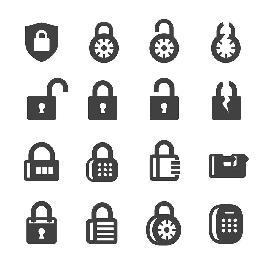 Locks Icons - Acme Series Drawing by -victor-