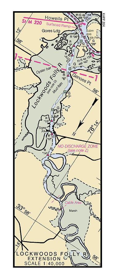 lockwoods-folly-river-extension-noaa-chart-11534-3-digital-art-by-nautical-chartworks-by-paul