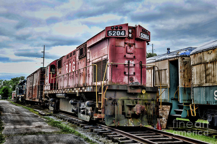 Transportation Photograph - Locomotive Engine 5204 at the Trainyard by Paul Ward