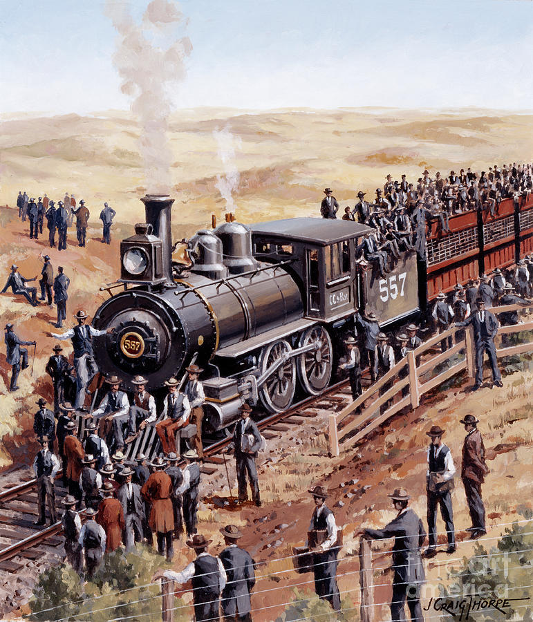 Locomotives - Chicago Rock Island And Pacific Railway 4-4-0 Type Engine Number 557 Painting by J Craig Thorpe