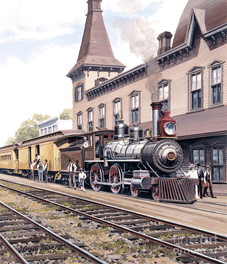 Locomotives - St. Louis, Iron Mountain And Southern Railway 4-4-0 Type Engine Number 399 Painting by J Craig Thorpe