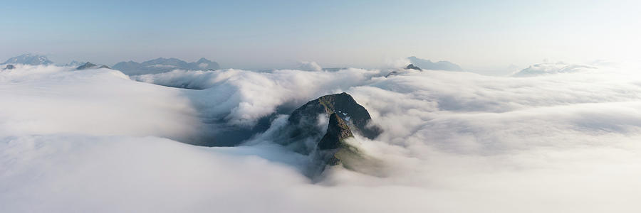 Lofoten Island mountain cloud inversion Norway Photograph by Sonny Ryse