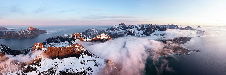 Lofoten Islands Cloud inversion at sunset arctic circle Norway Photograph by Sonny Ryse