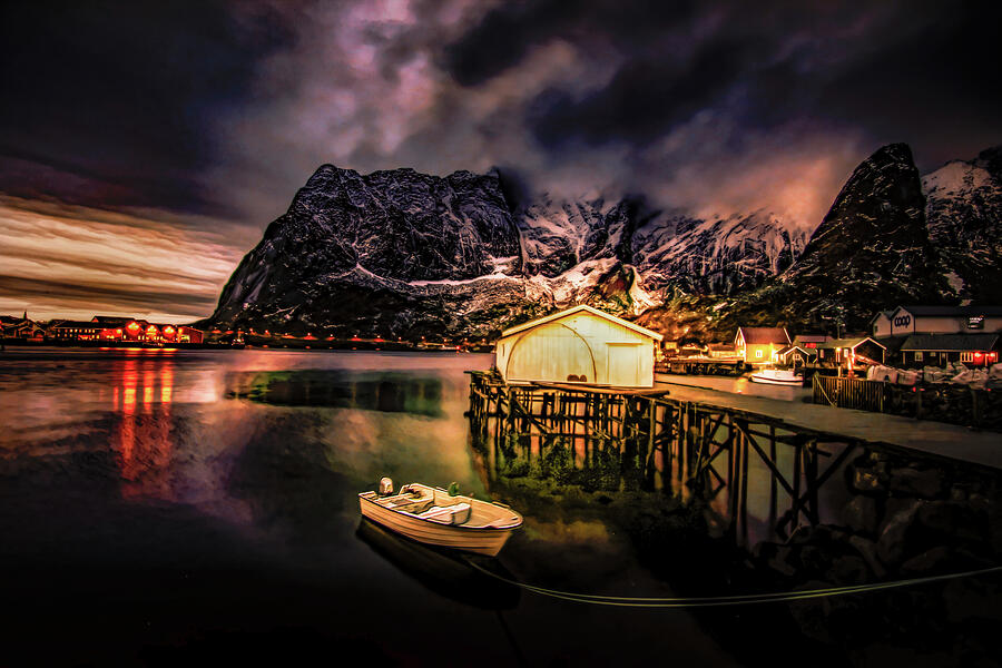 Lofoten Lonely Harbor Boat Photograph by Norma Brandsberg