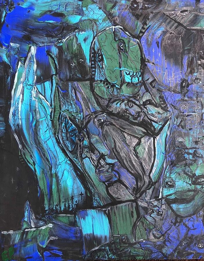Lost - A Despairing Mixed Media Art Painting by Evjenia Psarris Lost - A Despairing Mixed Media Art Painting by Evjenia Psarris