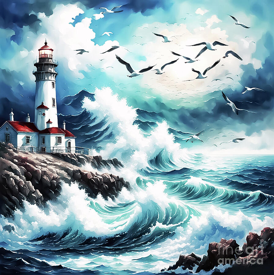 Lofty Lighthouse Digital Art by Eddie Eastwood
