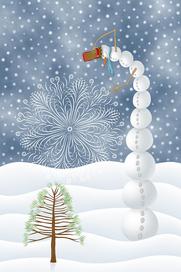 Lofty the Snowman Digital Art by Becky Titus