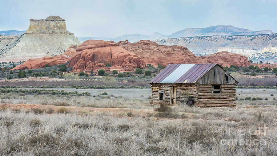 Log Cabin amoung Utahs Red Rocks Photograph by Daniel Ryan