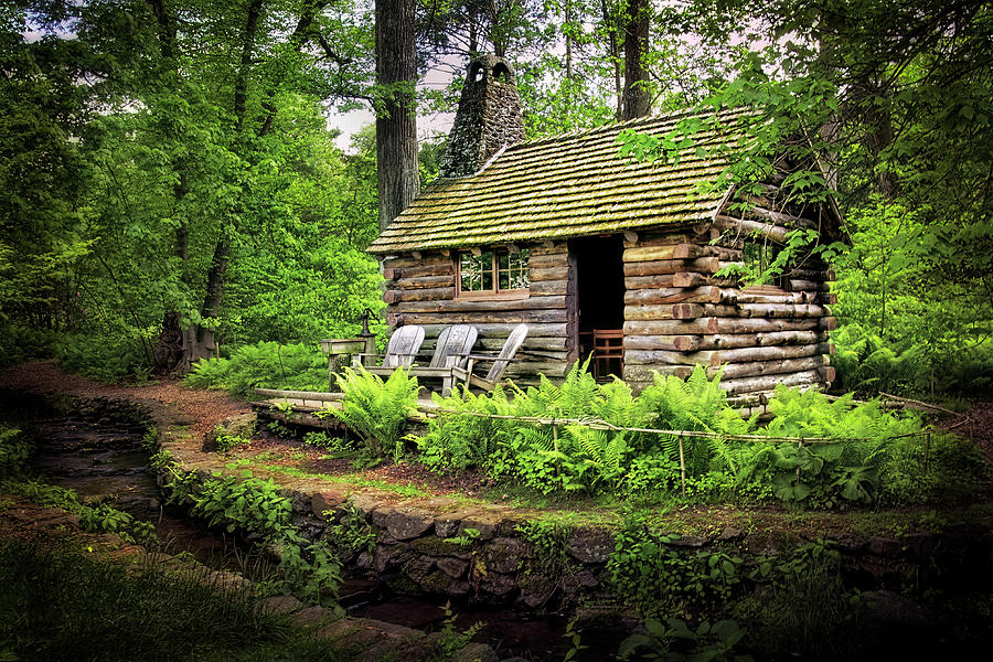 Log Cabin at Morris Arboretum Photograph by Carolyn Derstine