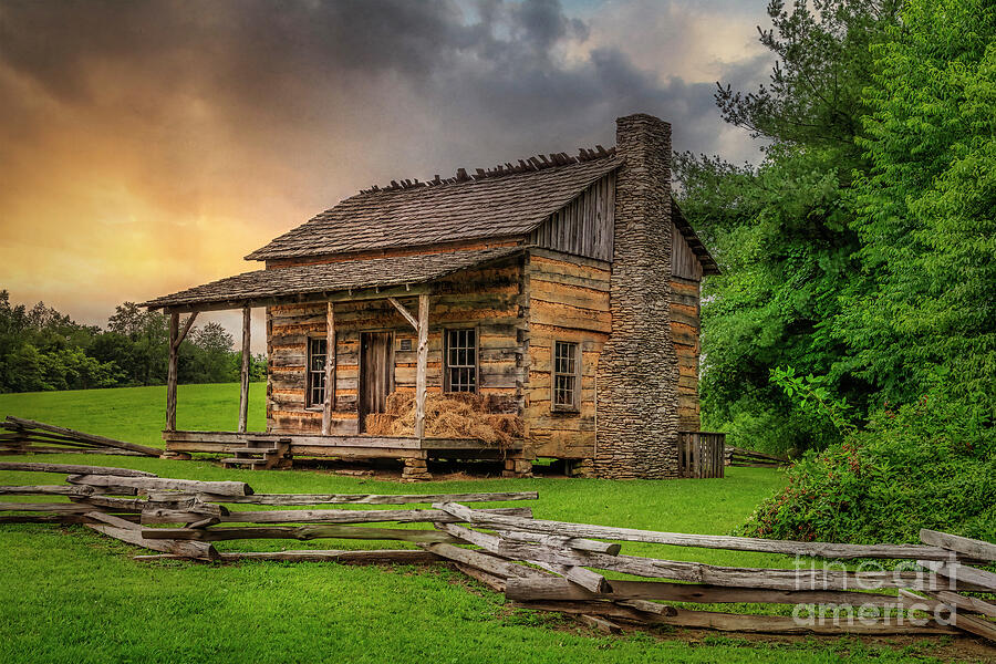 Log Cabin at Wilderness Road State Park Photograph by Shelia Hunt