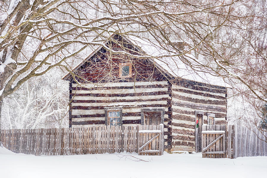 Log Cabin Winter Snow Scene #2363 Photograph by Susan Yerry | Fine Art ...