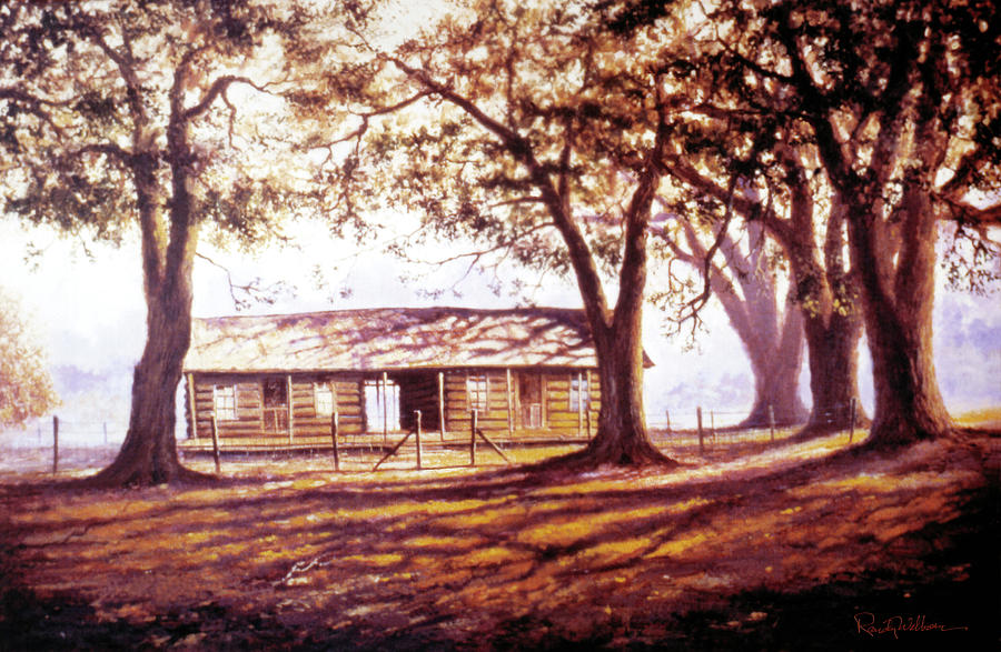 Log House on 421 Painting by Randy Welborn