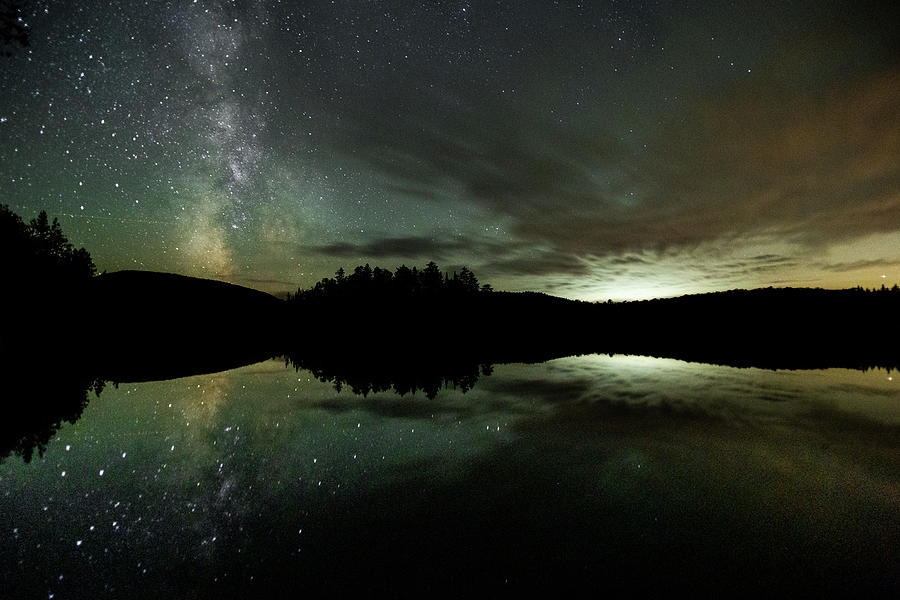 Log Pond and Milky Way Photograph by Tim Kirchoff