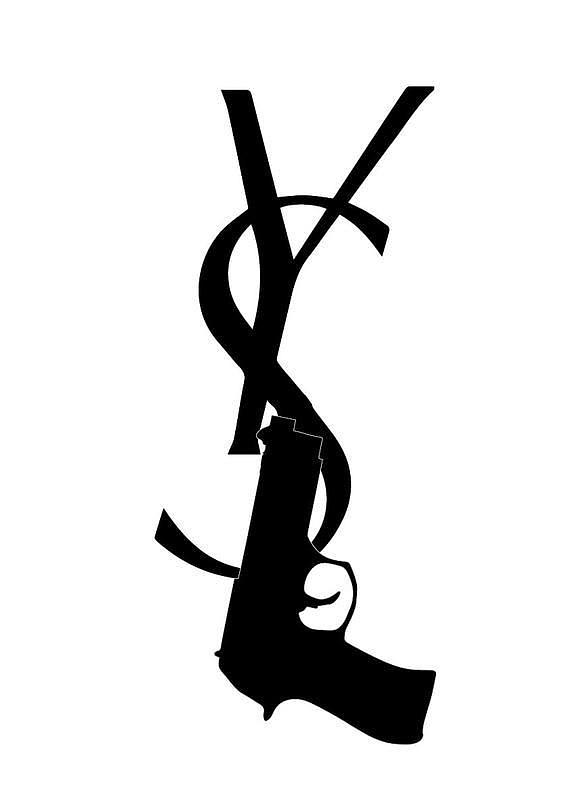 Logo with gun Tapestry - Textile by Ysl