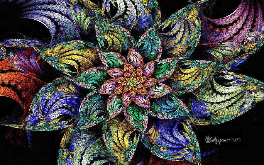 LogTile IDisc Flower Digital Art by Peggi Wolfe