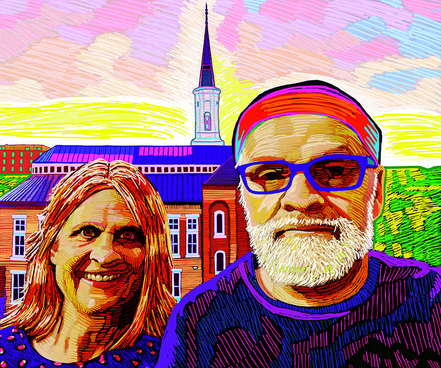 Lois and Rod in Macon Painting by Rod Whyte