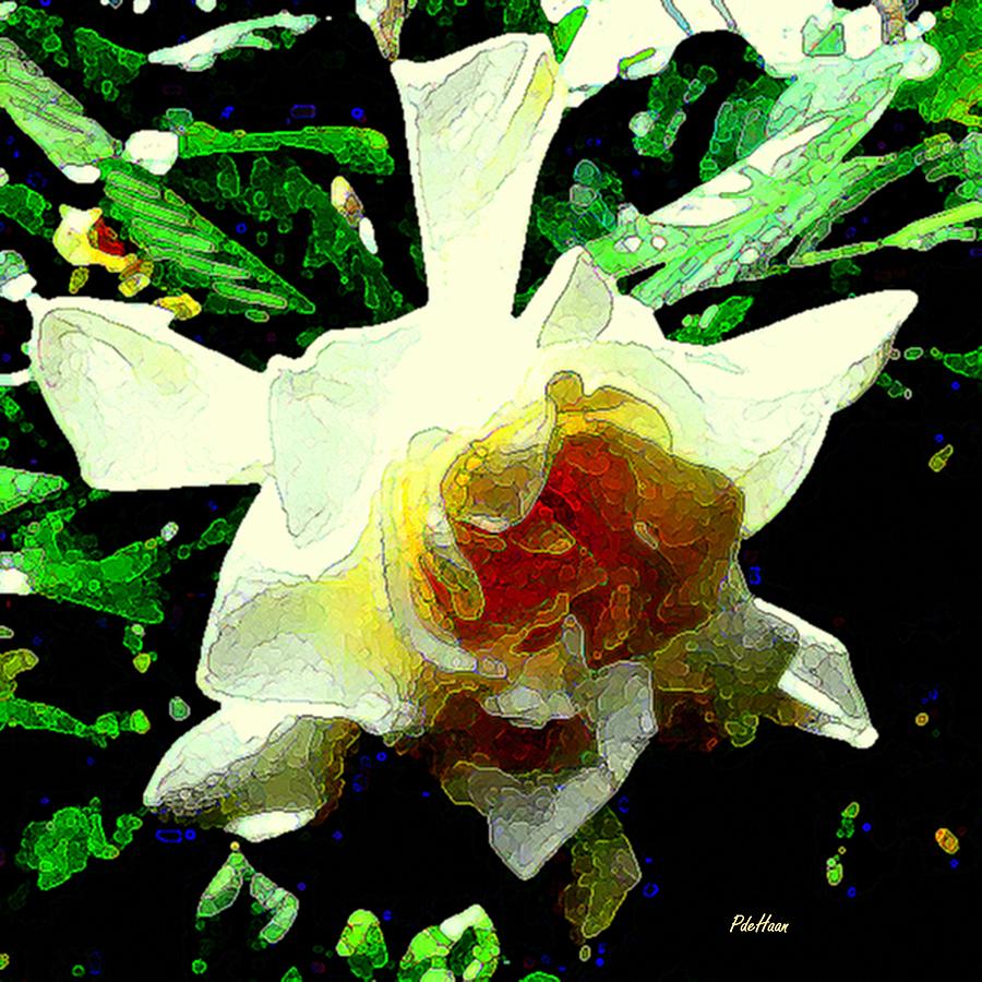 lois-s-white-rose-mixed-media-by-peggy-de-haan