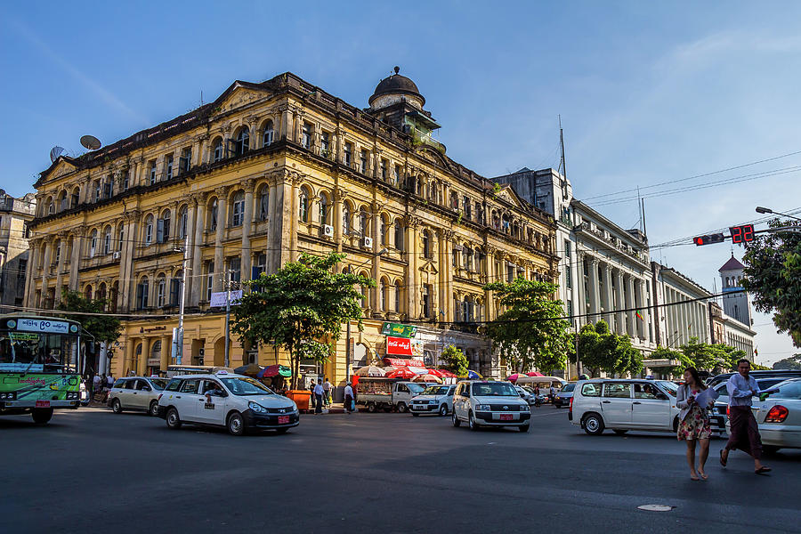 Lokanant Galleries Colonial Building on Pansodan Street in central ...