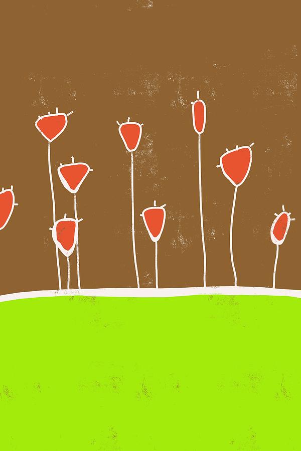 Lollipop Garden 2 - Bright Playful Floral Abstract Digital Art