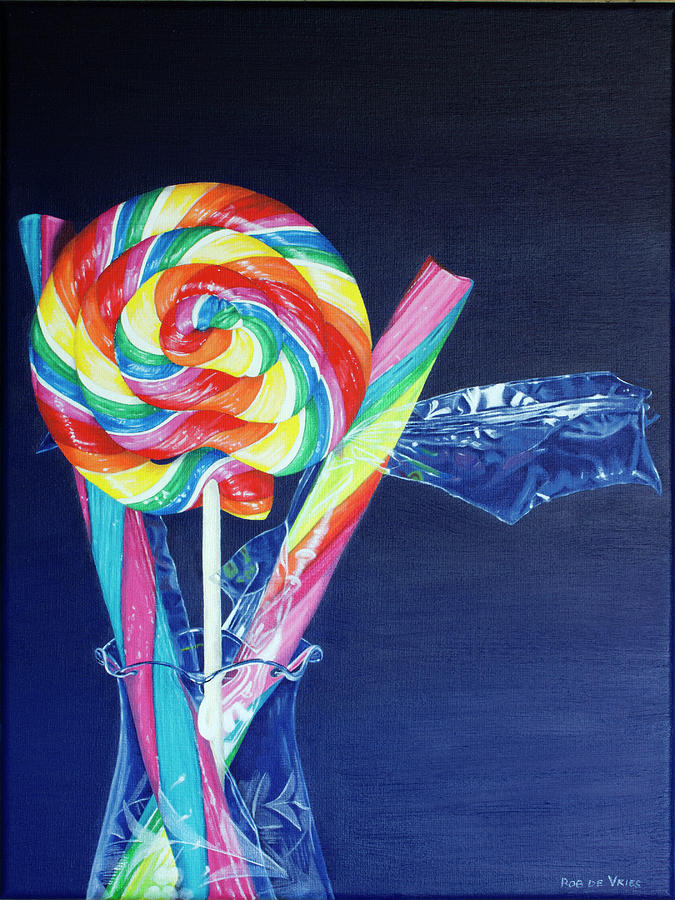 Lolly en zuurstokken Painting by Rob De Vries