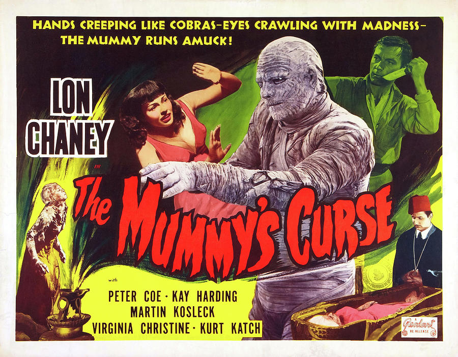 Movie Poster Photograph - LON CHANEY JR. in THE MUMMYS CURSE -1944-, directed by LESLIE GOODWINS. by Album