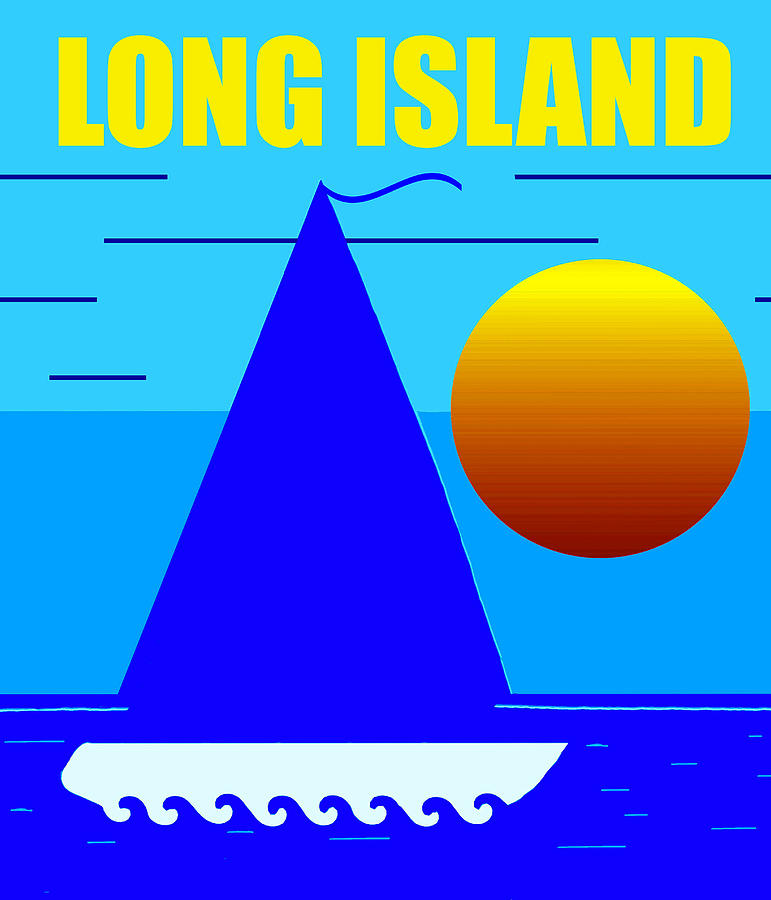 LondgIsland sailing Mixed Media by David Lee Thompson