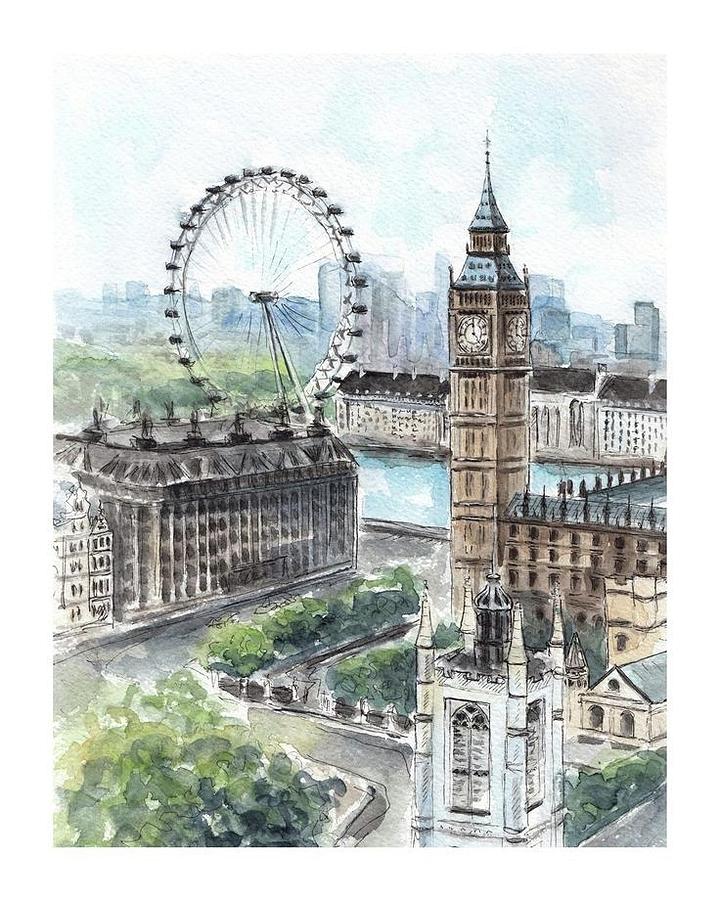 London Mixed Media - London artwork by Claire Francis