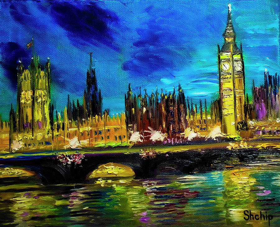 London. Big-Ben tower Painting by Natalia Shchipakina - Fine Art America