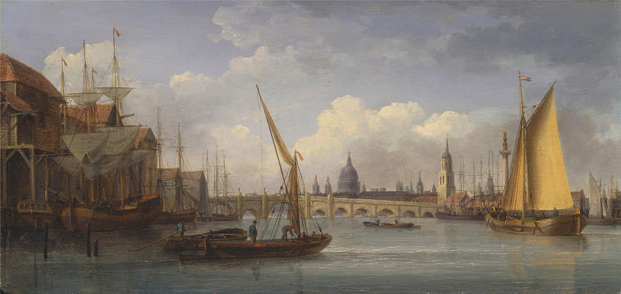 William Anderson Painting - London Bridge  with St  Paul s Cathedral in the distance  by William Anderson