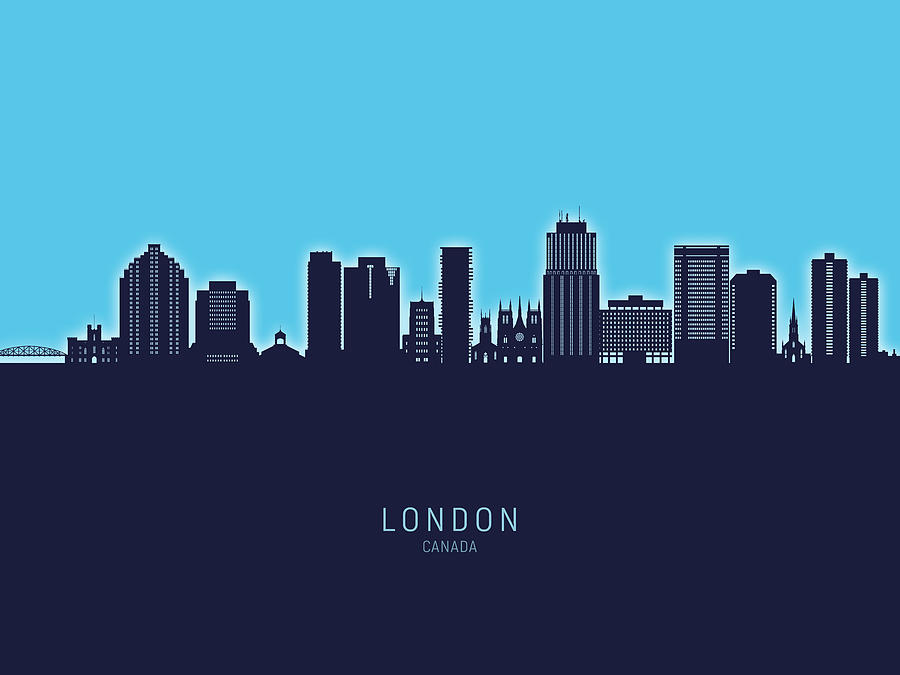 London Canada Skyline #19 Digital Art by Michael Tompsett