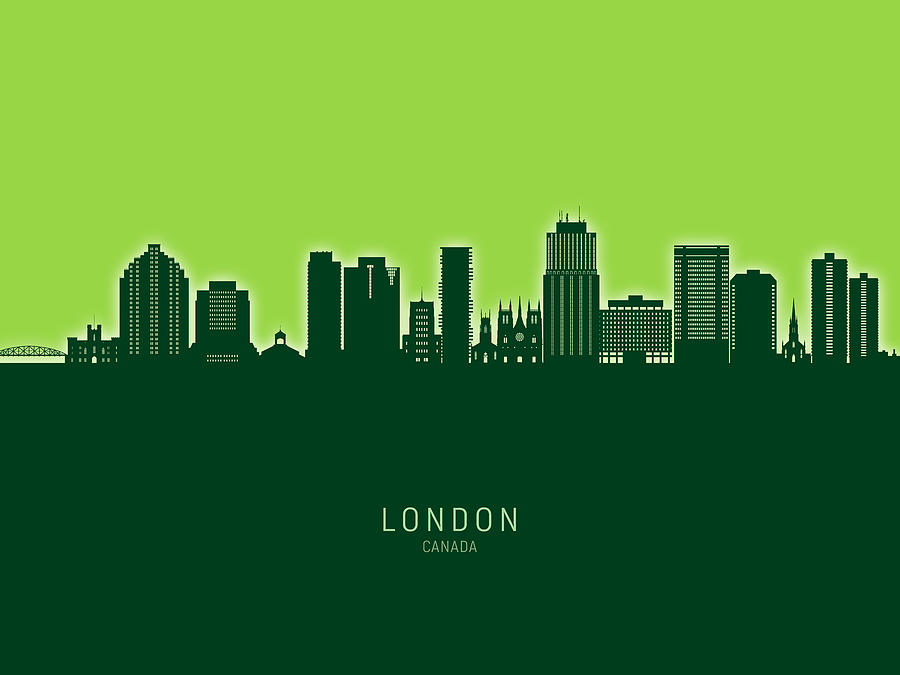 London Canada Skyline #20 Digital Art by Michael Tompsett