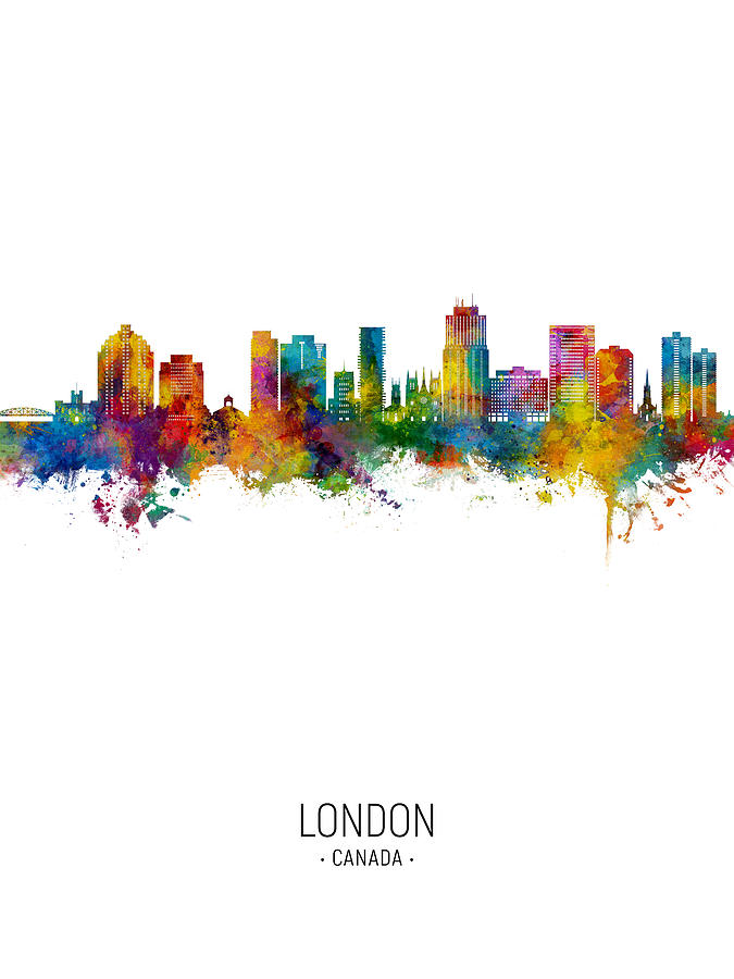 London Canada Skyline #25 Digital Art by Michael Tompsett
