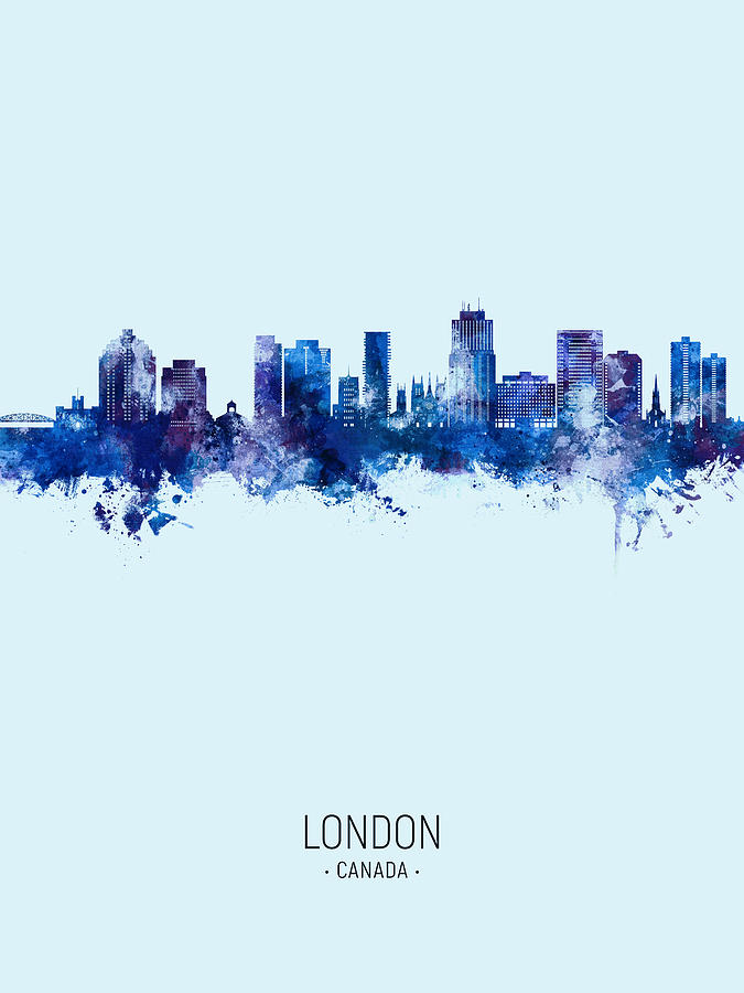 London Canada Skyline #27 Digital Art by Michael Tompsett