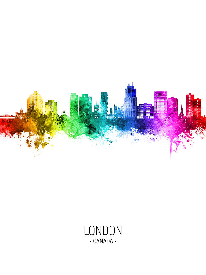 London Canada Skyline #28 Digital Art by Michael Tompsett