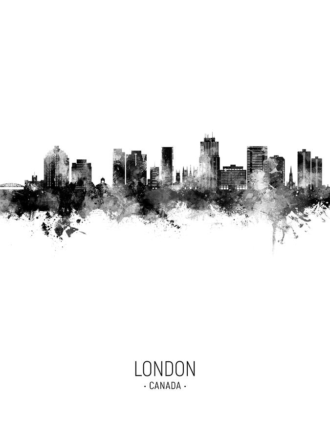 London Canada Skyline #29 Digital Art by Michael Tompsett