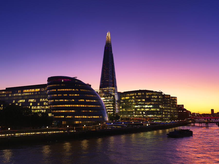 London city skyline and Shard at sunset Photograph by Gary Yeowell