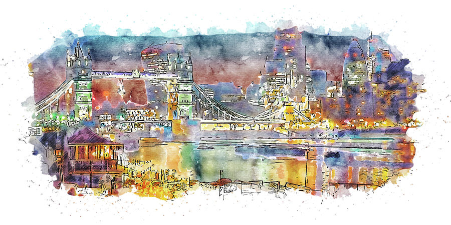 London Cityscape - 06 Painting by AM FineArtPrints