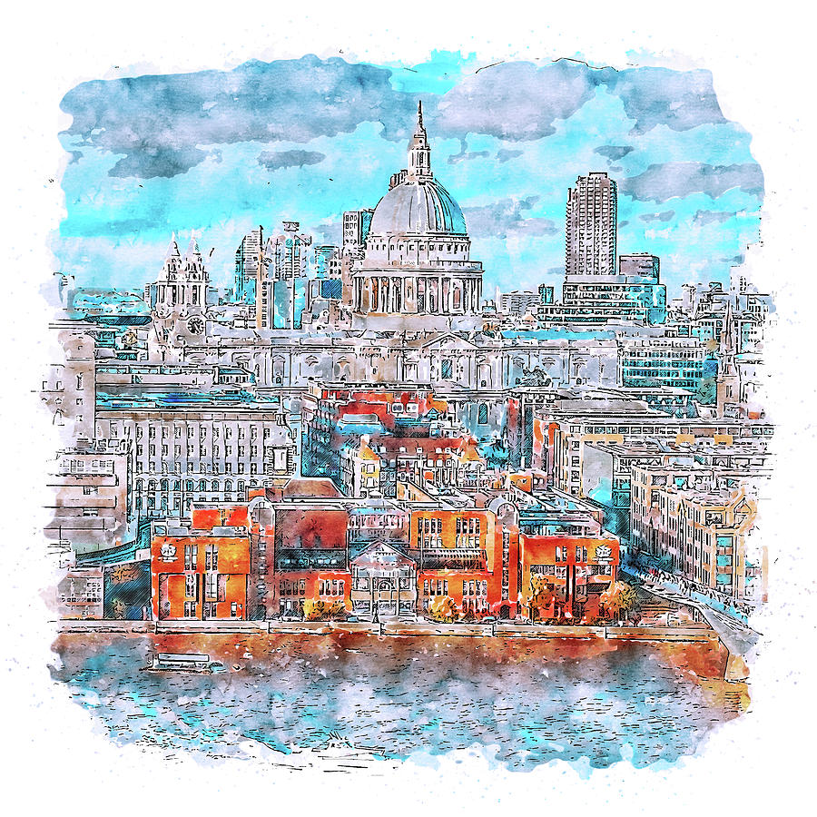 London Cityscape - 08 Painting by AM FineArtPrints