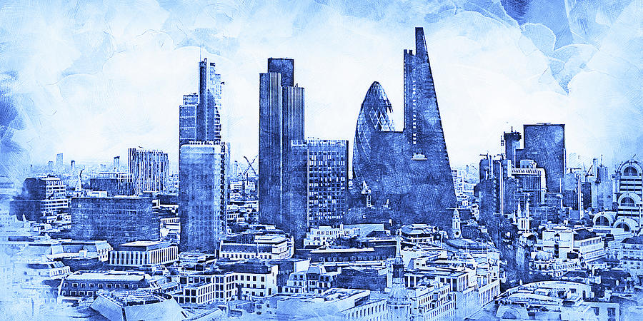 London Cityscape - 16 Painting by AM FineArtPrints