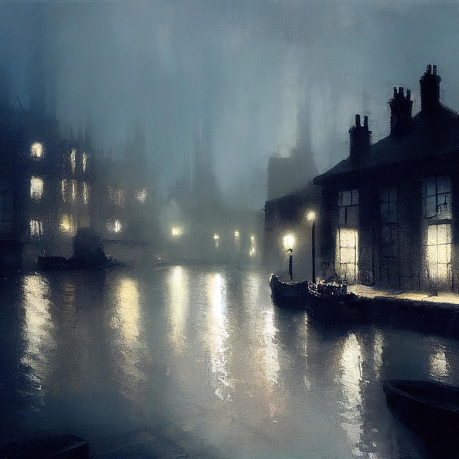 London docks in the Victorian era, 04 Painting by AM FineArtPrints