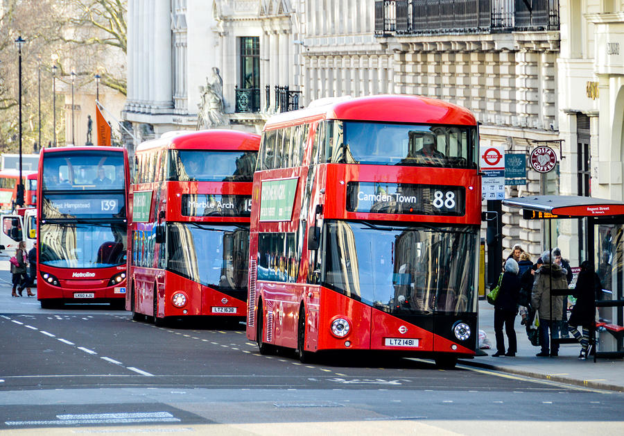 London double decker red buses Photograph by Starcevic